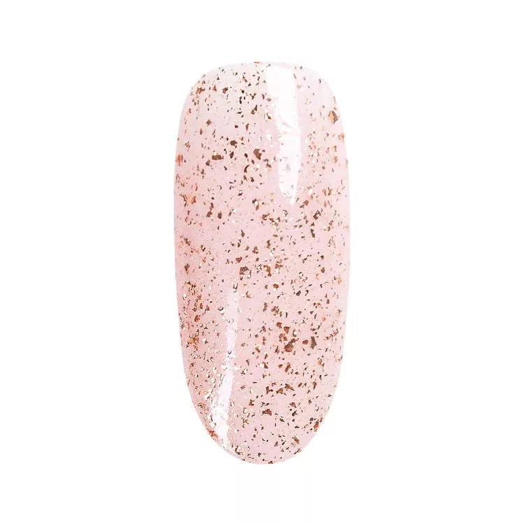 UV Gel Polish 7,2 ml - Top Glow Rose Gold Flakes