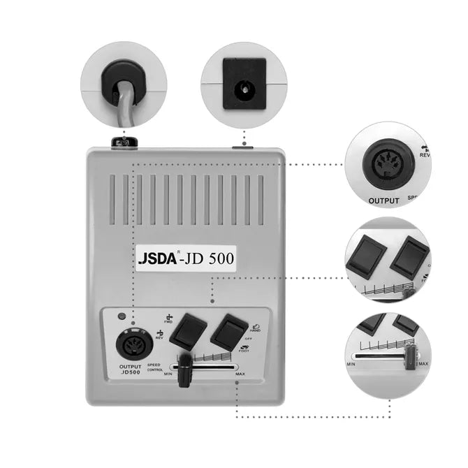 JSDA Nail Drill JD 500 Silver 35W
